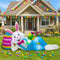 OurWarm 8FT Easter Inflatables Outdoor Decorations, Lying Inflatable Easter Bunny Decor with