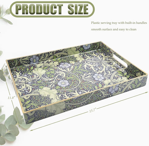 Stylish Seaweed Serving Tray with Handles for Home Decor