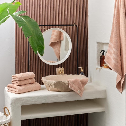Set 6 2 2 2 Sets SOFE H&L | Olea Luxury Turkish Cotton Bath Towels of : Bath Towels Hand Towels Wash Cloths, Blush |
