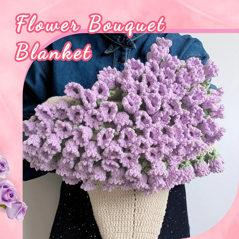 Blanket,43.3 1.1M) Finished Rose Bouquet in Handmade Crochet Flower Bouquet Blanket, Knitted Throw Blankets