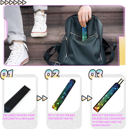 Summer Rave Fan Holster, Folding Hand Fan Pouch with Waist Belt for Thigh Party