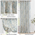 jinchan Linen Floral Valance, Double Layer Kitchen Window Curtain with Blue Flower on Beige (16 Inch)