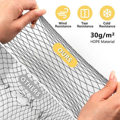 13 40 Bird Netting for Garden, x FT Bird Netting for Chicken Coop, Heavy Duty Garden Poultry Net Mesh with Ties