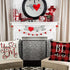 Ueerdand Set of 4 Valentines Day Pillow Covers, 20x20 inch Red Black Buffalo Check Decorative Cushion Cases