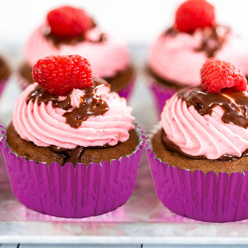 Fox Run Hot Pink Foil Muffin and Cupcake Liners, Set of 32 Standard Size Wrappers