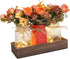 Infinideck Mason Jar Table Centerpiece Decor with Lights, Wood Tray & 3 Artificial