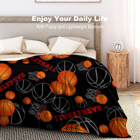 Brloote Cozy 3D 80"X60" Super Soft Basketball Blanket Lightweight Printed Flannel Soccer Baseball Throw Blankets