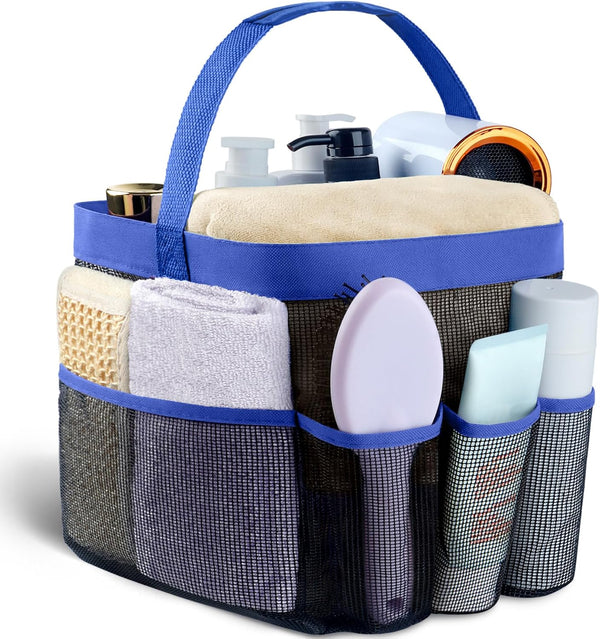 Attmu Portable Mesh Shower Caddy for College Dorm Room Essentials, 8 Pockets, Quick Dry