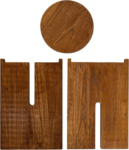 Creative Co-Op Paulownia Wood Round Accent Table, Brown