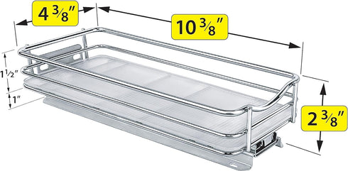 4-3/8 inch 1 LYNK PROFESSIONAL Pull Out Spice Organization for Cabinets - Wide Spice Rack for Inside Cabinets, Slide