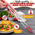 Extra Long 17.3" Tongs for Cooking & Grilling - Heat-Resistant Kitchen Tongs with Silicone Tips for BBQ