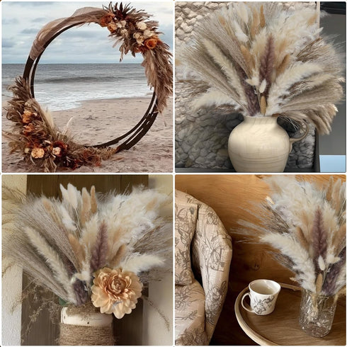 CKBT 610 PCS Dried Pampas Grass Decor, Dried Flower Bouquets for Wedding, Home, Centerpiece Table, Modern Home, Western