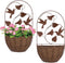 BAYN 2PKs Wall Hanging Planter Decor Art with Hummingbirds, Metal Wall Mounted Planters