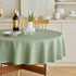 Decorelia Faux Linen Rustic Round Tablecloth for Coffee Table, Decorative Waterproof Outdoor Anti-Scratch