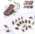 JANYUN 30 Pack Mini Heavy-Duty Hook Clip Set, Curtain Clips for Photos Home Decoration Art Craft Display (Copper)
