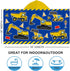 Kids Beach Towel with Hood - Excavators Vehicles Theme for Boys & Girls, Microfiber Soft Bath Poncho Wrap Robe