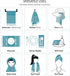 Cacala 100% Turkish Cotton Kitchen Tea Towels, Aquamarine, Highly Absorbent, Quick Drying, 23 x 36