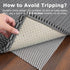 KOZYFLY Washable Runner Rug, 2x8 Ft for Hallways, Kitchen Runner with Rubber Backing, Grey Braided Cotton