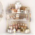 Corner Bathroom Counter Organizer 3-Tier Bathroom Organizer Countertop with Hooks Perfume Organizers