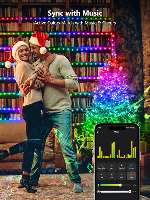 33ft 100 Dimmable BrizLabs Smart Easter Fairy Lights, LED Color Changing Christmas Lights Work with Alexa & Google