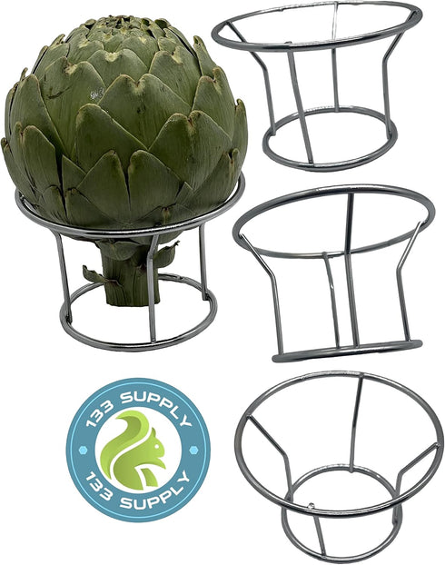 2 Stainless Steel Artichoke Holders for Steaming Pot - Kitchen Cooking Stands for Artichokes, Food Steamers