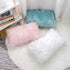 WLNUI Set of 2 White Decorative Lumbar Pillow Covers - Luxury Merino Style Faux Fur, 12x20 Inch
