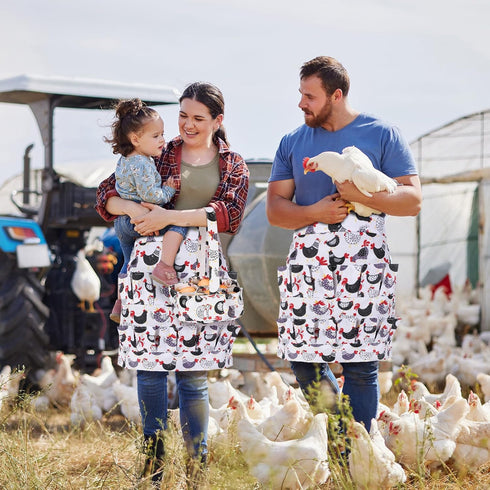 Silicherry 2 7 15 Pcs Egg Collecting Apron Chicken Egg Gathering Basket with Pouches Holding Apron with Pockets
