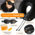 Aeris Memory Foam Travel Pillow for Airplanes - Best Neck Pillow for Long Flights with Carry Bag, Ear Plugs, Eye Mask