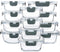 M MCIRCO 24-Piece Glass Food Storage Containers, Upgraded Snap Locking Lids, Airtight Meal Prep Containers Set