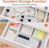 SMARTAKE 6 PCS Clear Plastic Drawer Organizers Set, Large Non-Slip Organizer Trays for Makeup, Office, Kitchen