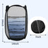 Pop Up Hamper, Mesh Popup Laundry Basket, Collapsible Foldable Hamper for Travel and Storage (Black)