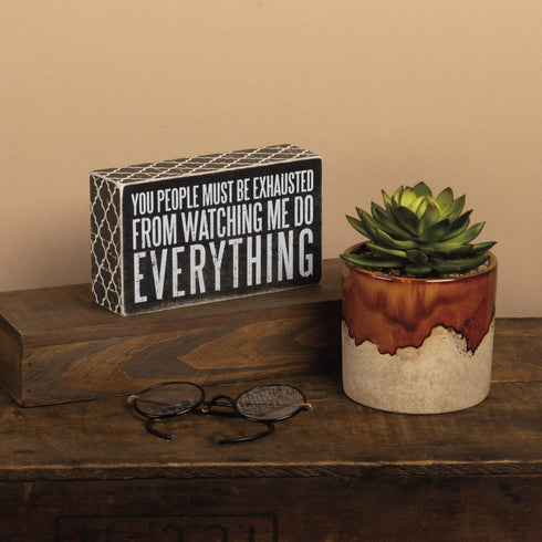 Primitives by Kathy 28618 Lattice Trimmed Box Sign, 20 x 17-Inches, Must Be Exhausted