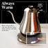 Gooseneck Electric Kettle with Temperature Control & Presets, 1L Stainless Steel Tea & Pour Over Coffee Kettle