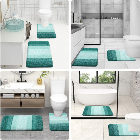 OLANLY Luxury Bathroom Rug Set, 2 Piece Soft Absorbent Microfiber Bath Rugs, Non-Slip Mats for Bathroom