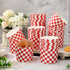 100Pcs Red Plaid Paper Baking Cups, White Red Checkered Cupcake Wrappers for Party Supplies