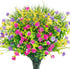Ageomet 9pcs Spring Flowers, Artificial UV Resistant Plastic Flowers for Home Decor, Cemetery Decoration