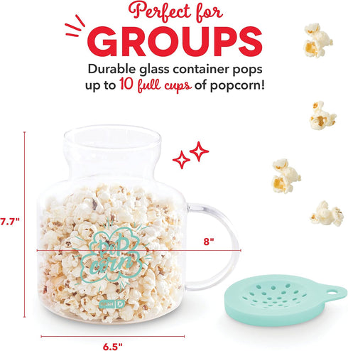 Dash Microwave Popcorn Popper for Fresh Movie Theater Style Popcorn at Home - Aqua
