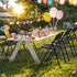 Bonnlo 2-Pack Black Plastic Folding Chairs, Portable Seat with Sturdy Steel Frame for Indoor & Outdoor Use, Perfect