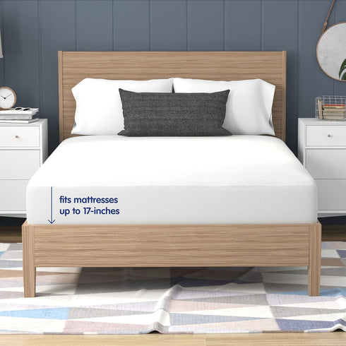 Vibe Premium Waterproof Terry Cloth Mattress Protector, King, White, Washable