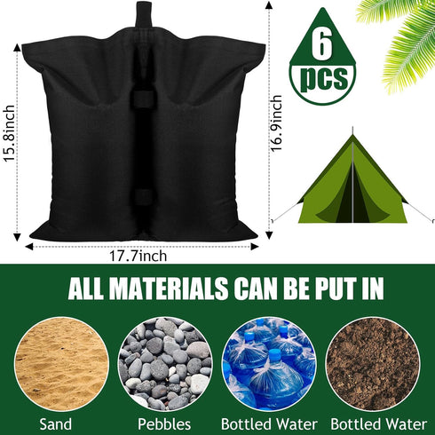 Woanger Extra Large 112 Lbs Canopy Weights, 6 Pcs Heavy Duty Sand Bags for Outdoor Pop up Tent
