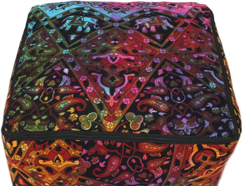 22X22X14 inches, CRAFT KALA Square Mandala Floor Pillow Cushion Cover Seating Throw Cover Hippie Decorative Bohemian