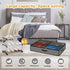 Under Bed Shoe Storage Organizer, Fits 16 Pairs Shoes and 4 Pairs Boots, Extra Large Bins for Closet, Black, Set of 2