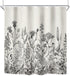 Riyidecor Wild Floral Shower Curtain 72Wx78H, Botanical Flower Plant Art Printed Fabric with Hooks