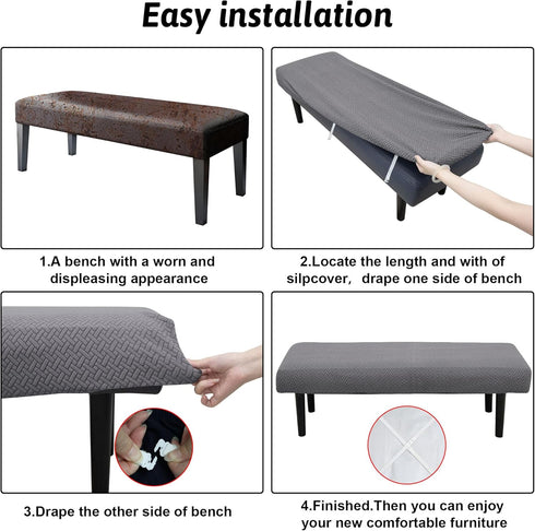 Stretch Bench Covers, Bench Cushions Covers, Printed Seat Protector, Washable Slipcover, Rectangle Cover for Dining