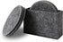 Drink Coasters Set of 6 with Holder - Dark Gray Round Water Absorption Felt Mat, 3.94 Inches Diameter