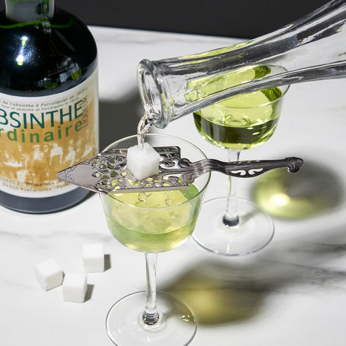 Viski Vintage Style Absinthe Dripper Spoon, Dishwasher Safe Stainless Steel Set of 1, Silver