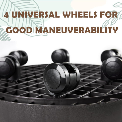 14.2 Inch Planter Caddies Rolling Saucer Caddy with Wheels, Heavy Duty Wheeled Stand for Potted Plant, Round Coaster