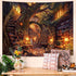 Accnicc 60 44 inch Forest Library Tapestry Tree Bookshelf Tapestries Wall Hanging Vintage Fantasy Fairy Treehouse Book