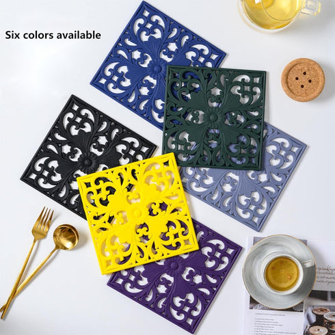Smithcraft Silicone Trivets for Hot Pots and Pans, Square Hot Pads for Kitchen Counter, Multi Function Silicone Pot