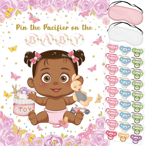 VOSINPADA Pin The Pacifier On The Baby Shower Games, Butterfly Theme Decoration Large